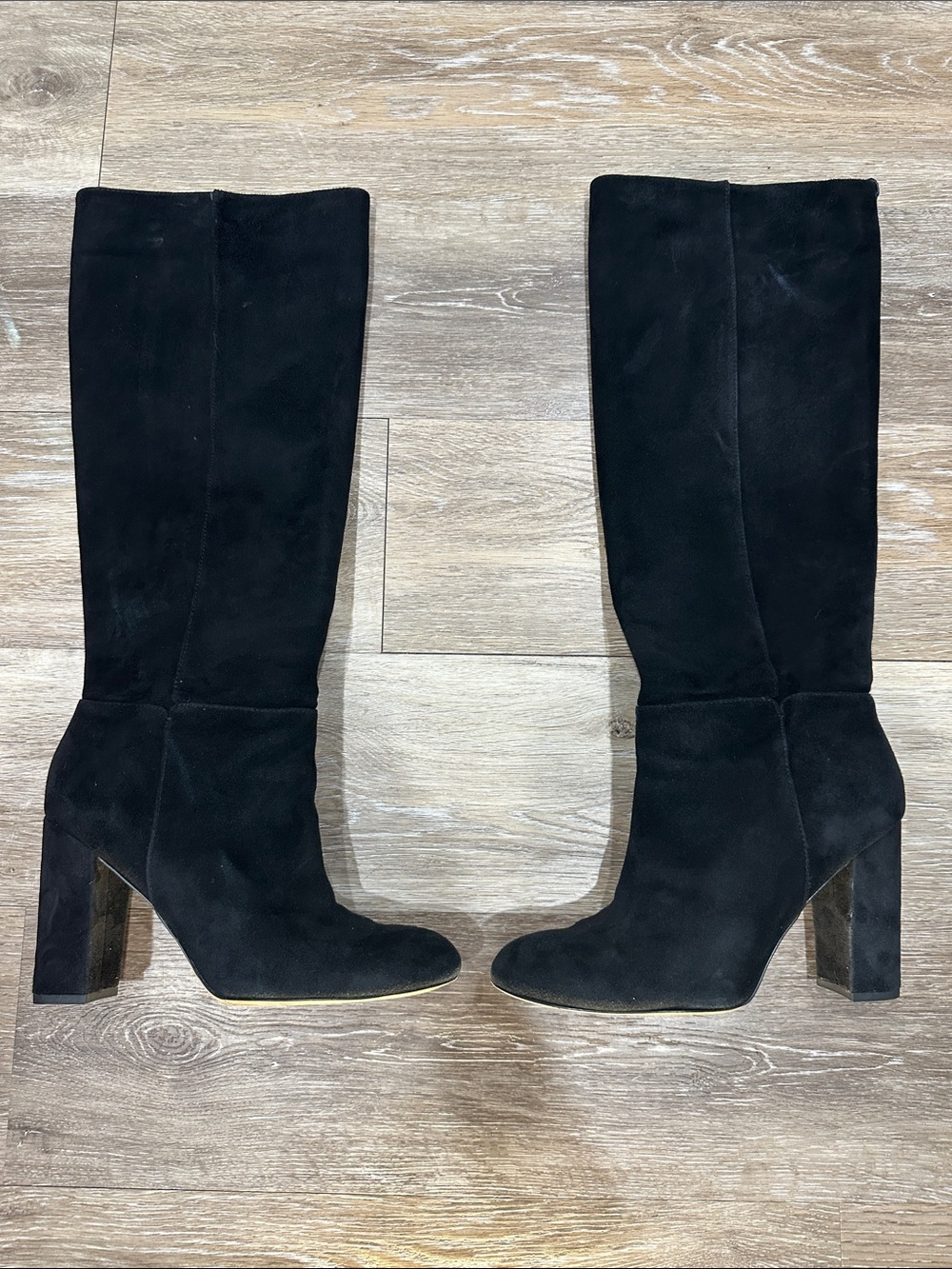 Like New! Sam Edelman Black Suede Over-the-Knee Block Heel Boots